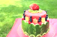 تزیین هندوانه بصورت کیک