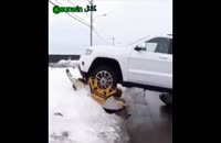 تبدیل خودرو به تانک برای عبور از برف