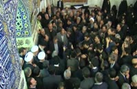 حضور رهبر انقلاب در لحظات خاکسپاری آیت‌الله واعظ طبسی